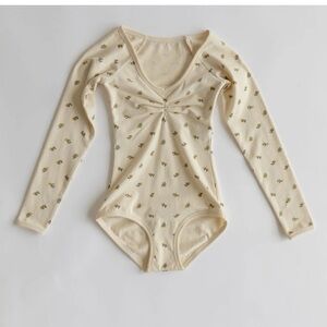 ARQ calico long sleeve bodysuit 4X plus size flowers